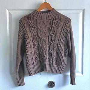 LUCKY BRAND brown knit cropped sweater